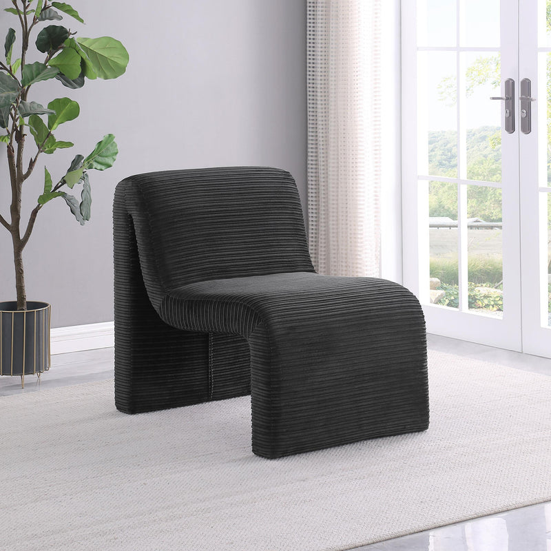  Coaster Furniture Drayton 907526 Upholstered Curved Armless Accent Chair - Black IMAGE 8