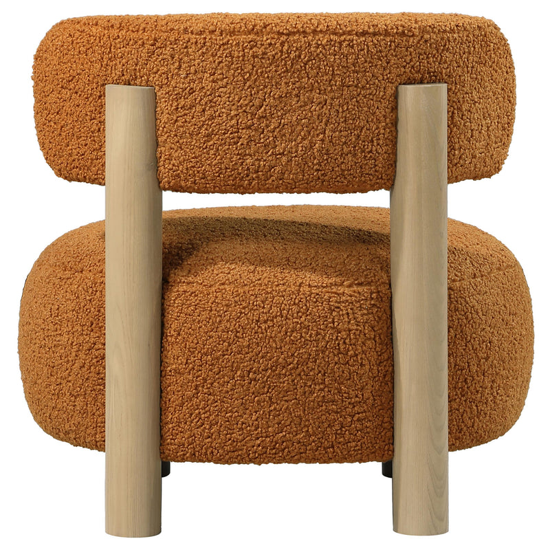  Coaster Furniture Zonie 903167 Boucle Upholstered Barrel Back Accent Chair - Orange IMAGE 6