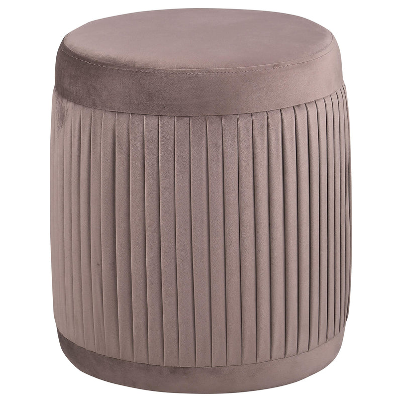  Coaster Furniture Tovar 910273 Round Upholstered Ottoman - Mauve IMAGE 1
