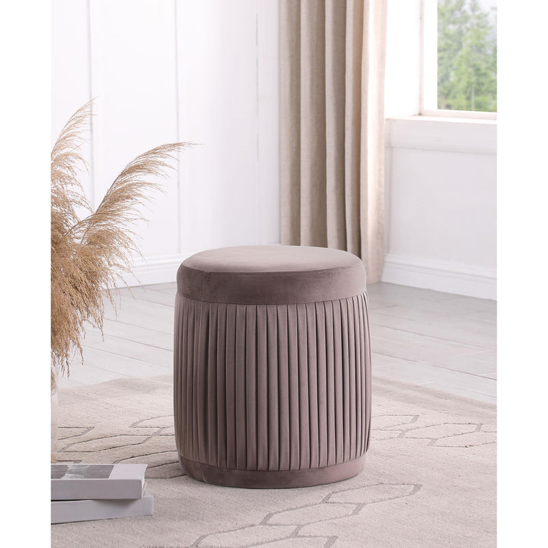  Coaster Furniture Tovar 910273 Round Upholstered Ottoman - Mauve IMAGE 2