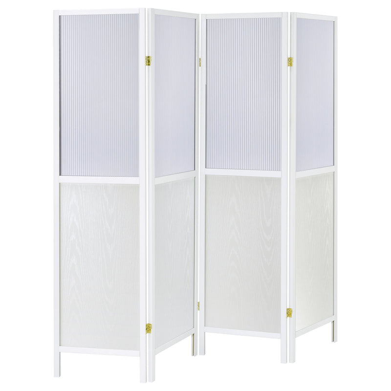 Coaster Furniture Mattison 960122 4-Panel Room Divider Folding Shoji Screen - White IMAGE 1