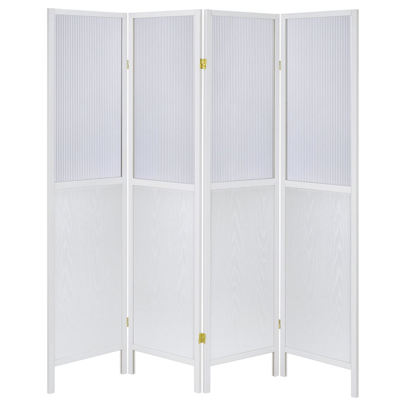 Coaster Furniture Mattison 960122 4-Panel Room Divider Folding Shoji Screen - White IMAGE 3
