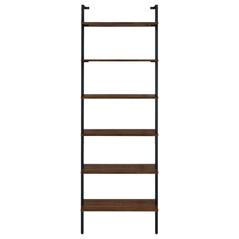  Coaster Furniture Owens 980072 96-inch 6-shelf Wall Bookshelf - Walnut IMAGE 2