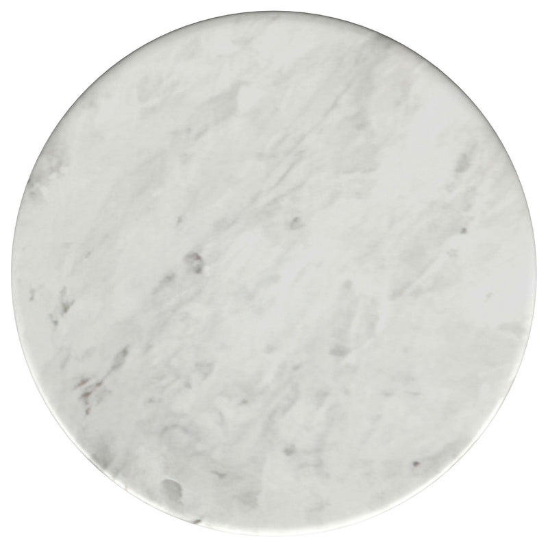  Coaster Furniture Berkeley 930080 Round Marble Top Side Table - White and Brown IMAGE 6