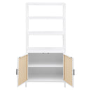 Coaster Furniture Amherst 961652 3-shelf Radio Weave Cane Metal Accent Cabinet - White IMAGE 3