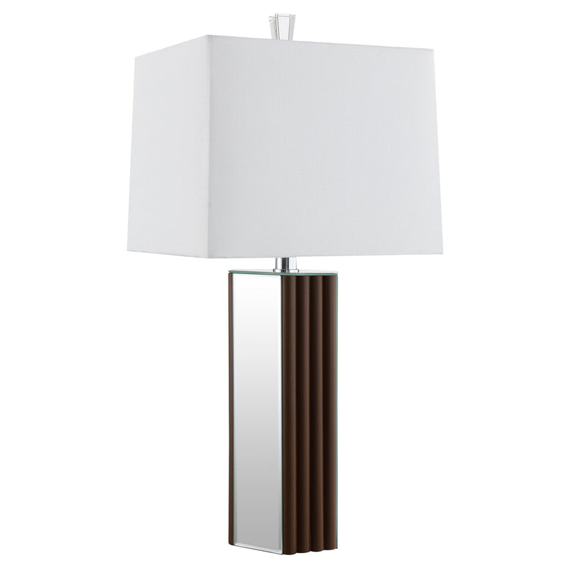  Coaster Furniture Elena 920177 30-inch Square Tapered Mirrored Table Lamp - Brown IMAGE 2