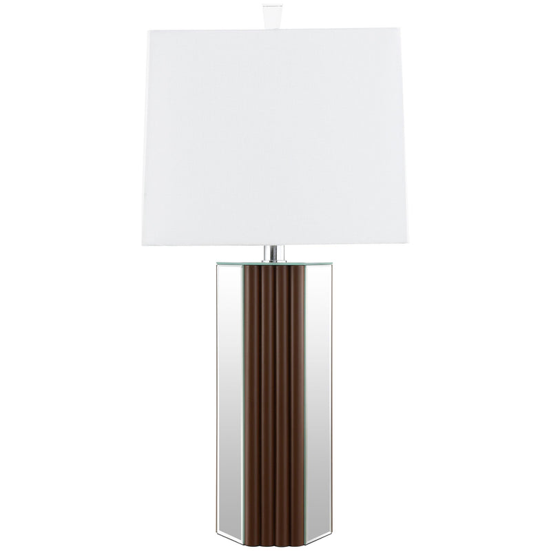  Coaster Furniture Elena 920177 30-inch Square Tapered Mirrored Table Lamp - Brown IMAGE 3