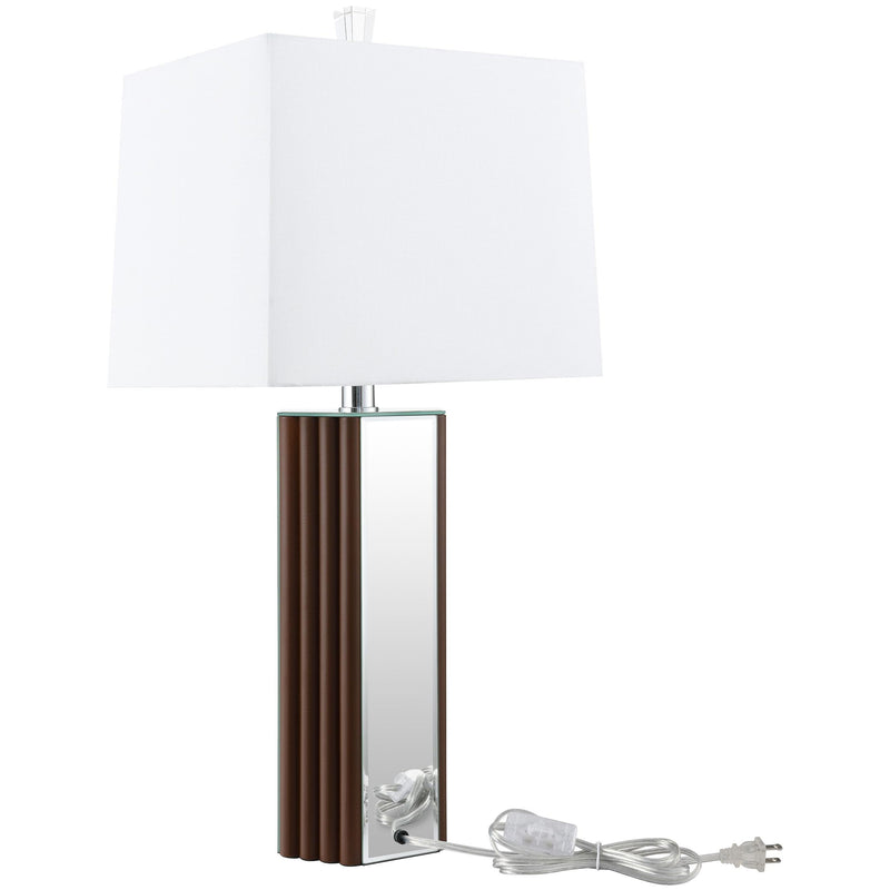  Coaster Furniture Elena 920177 30-inch Square Tapered Mirrored Table Lamp - Brown IMAGE 5