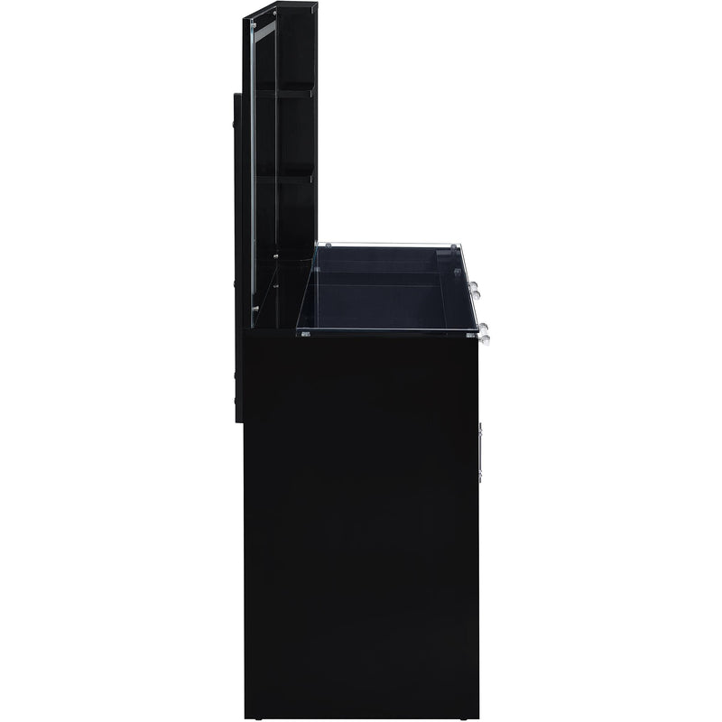  Coaster Furniture Flora 930219 2-drawer Vanity Set with LED Mirror - Black High Gloss IMAGE 12