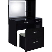  Coaster Furniture Flora 930219 2-drawer Vanity Set with LED Mirror - Black High Gloss IMAGE 5