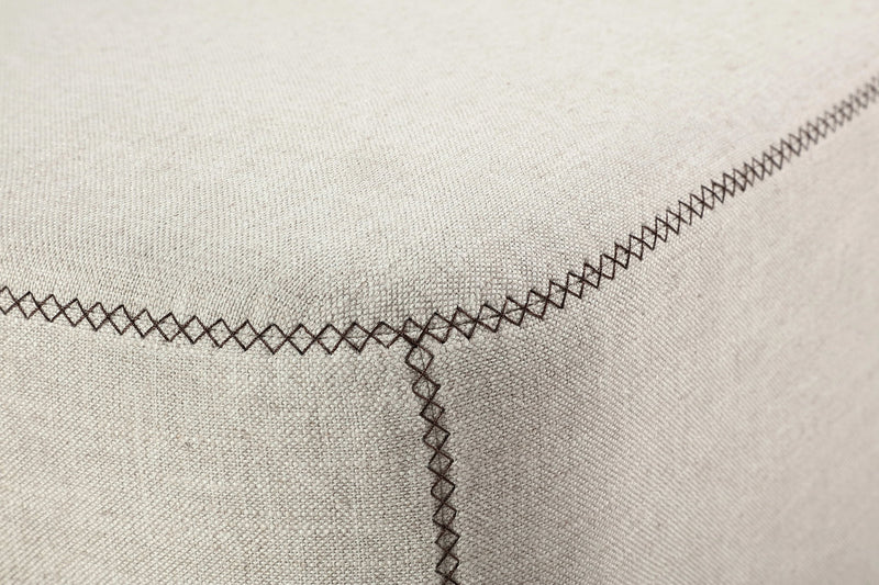 Virgil Louis - Upholstered Ottoman - Natural Linen