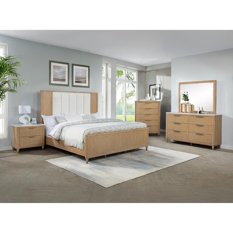  Crown Mark Kara B1450-K King Bed - Cerused Natural IMAGE 3