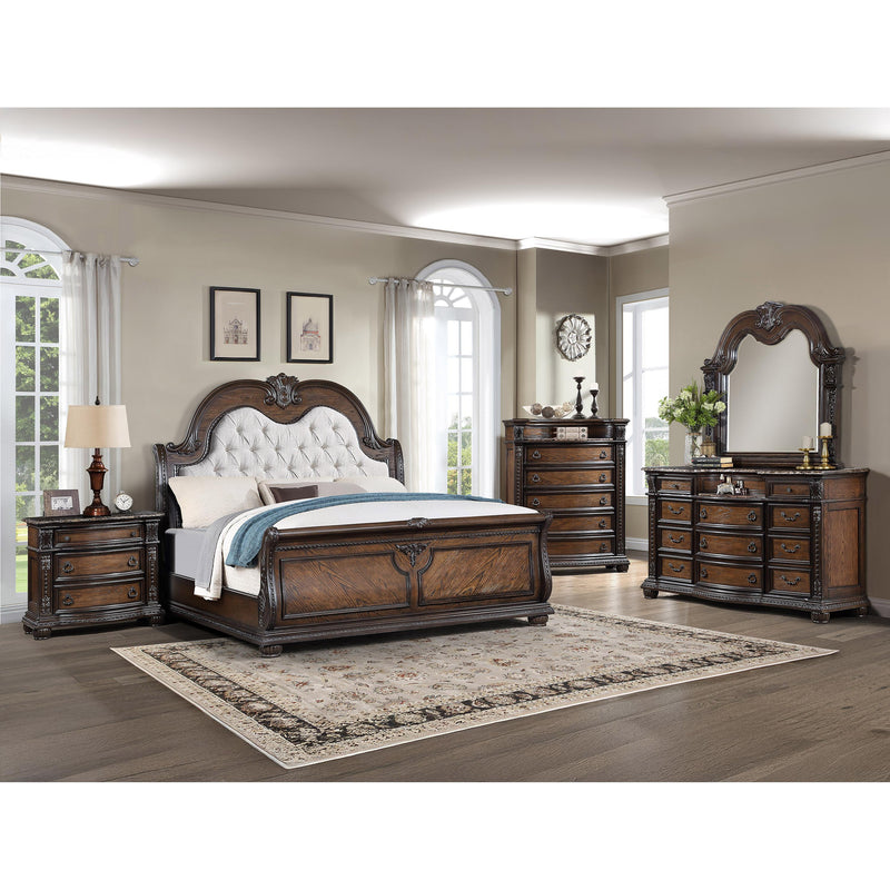  Crown Mark Stanley B1610-Q Queen Bed - Coffee Brown IMAGE 3