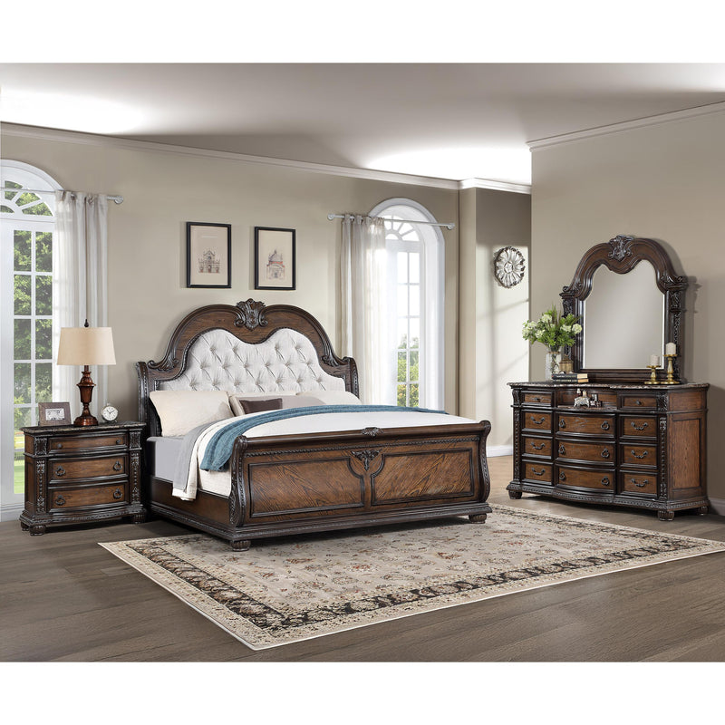  Crown Mark Stanley B1610-Q Queen Bed - Coffee Brown IMAGE 4