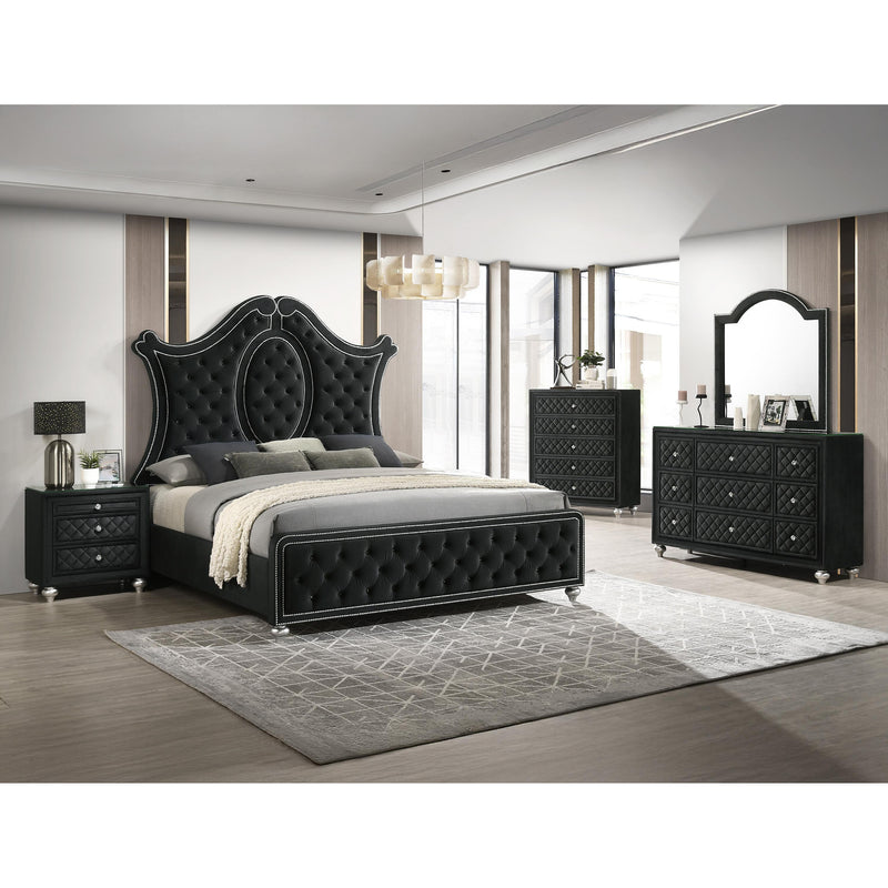  Crown Mark Cameo B2180-Q Queen Bed - Black IMAGE 3