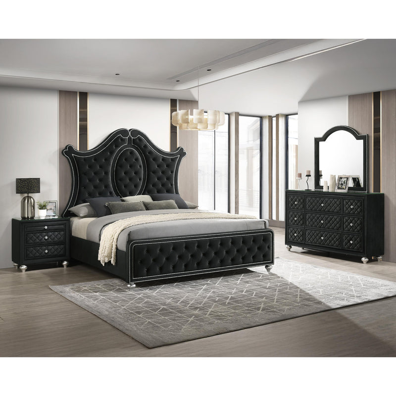  Crown Mark Cameo B2180-Q Queen Bed - Black IMAGE 4