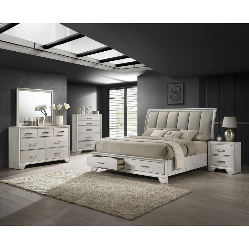  Crown Mark Jaymes B6582-Q Queen Storage Bed - White Mist IMAGE 3