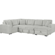  Coaster Furniture Devonshire 501208 Sleeper Sectional Sofa Storage Chaise - Grey IMAGE 3