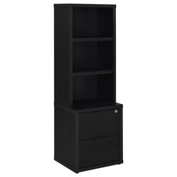  Coaster Furniture Westpark 802703 3-shelf Bookcase USB and Lockable Drawer - Black IMAGE 1