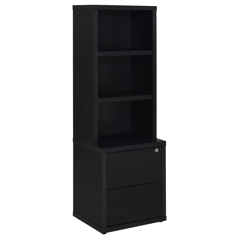  Coaster Furniture Westpark 802703 3-shelf Bookcase USB and Lockable Drawer - Black IMAGE 1