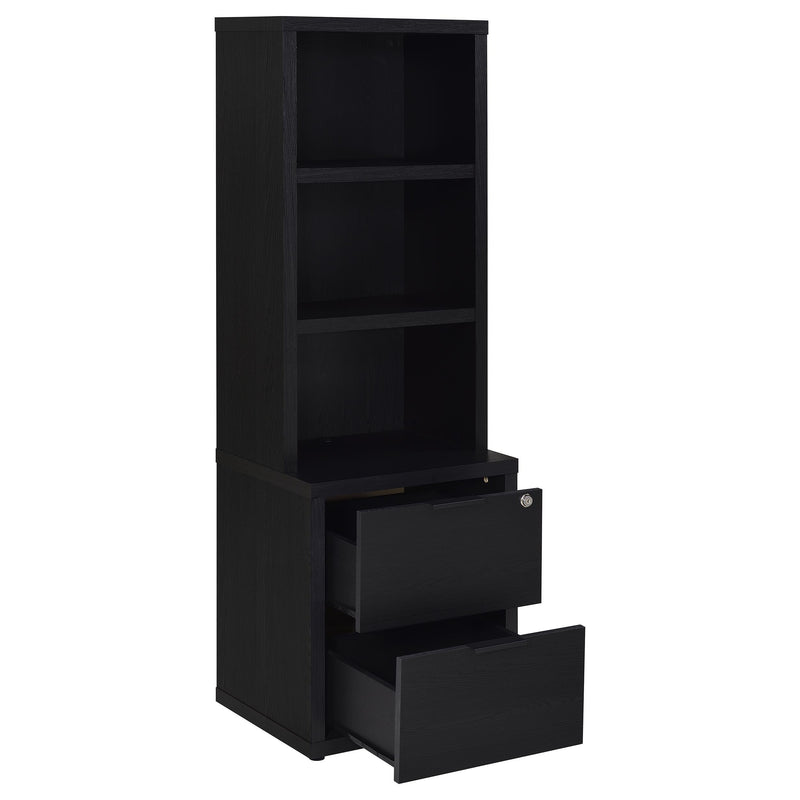  Coaster Furniture Westpark 802703 3-shelf Bookcase USB and Lockable Drawer - Black IMAGE 3