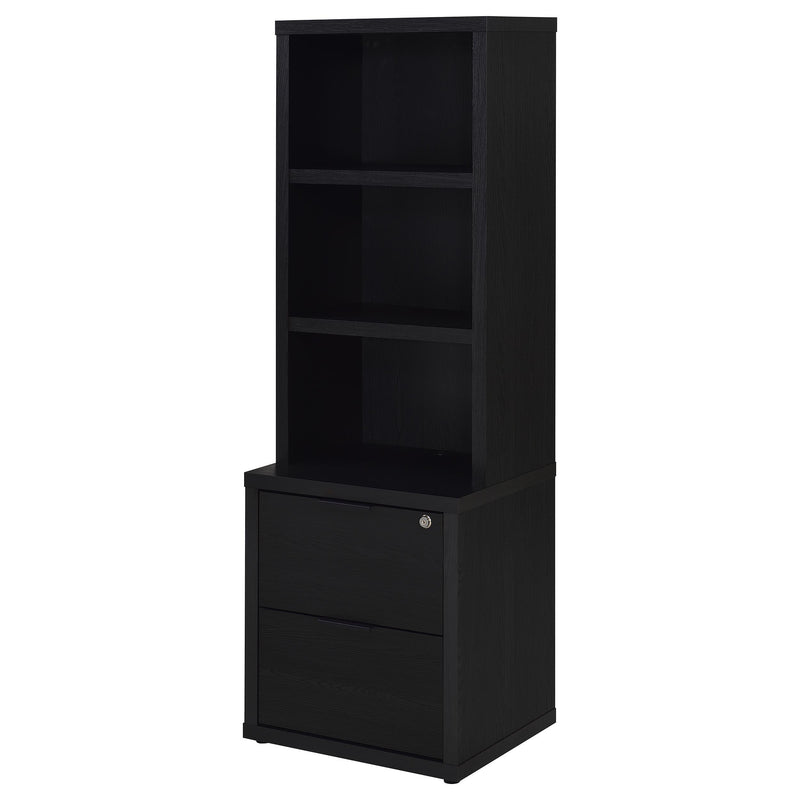  Coaster Furniture Westpark 802703 3-shelf Bookcase USB and Lockable Drawer - Black IMAGE 5