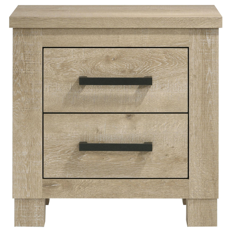  Coaster Furniture Oakglen 225102 2-drawer Nightstand Bedside Table - Weathered Oak IMAGE 3
