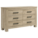  Coaster Furniture Oakglen 225103 6-drawer Dresser - Weathered Oak IMAGE 1
