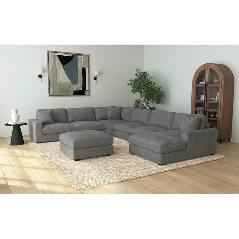 Elements International Arizona Fabric 7 pc Sectional Arizona U8540 7 pc Sectional - Steno Charcoal IMAGE 1