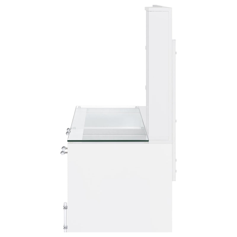  Coaster Furniture Flora 930218 2-drawer Vanity Set with LED Mirror - White High Gloss IMAGE 10