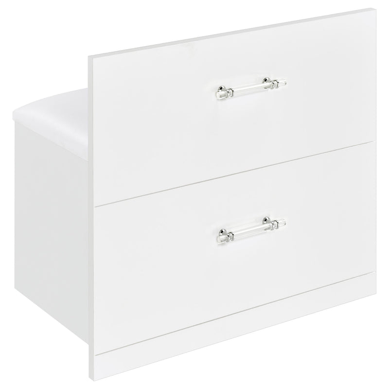  Coaster Furniture Flora 930218 2-drawer Vanity Set with LED Mirror - White High Gloss IMAGE 16