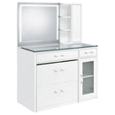  Coaster Furniture Flora 930218 2-drawer Vanity Set with LED Mirror - White High Gloss IMAGE 1