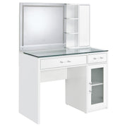  Coaster Furniture Flora 930218 2-drawer Vanity Set with LED Mirror - White High Gloss IMAGE 7