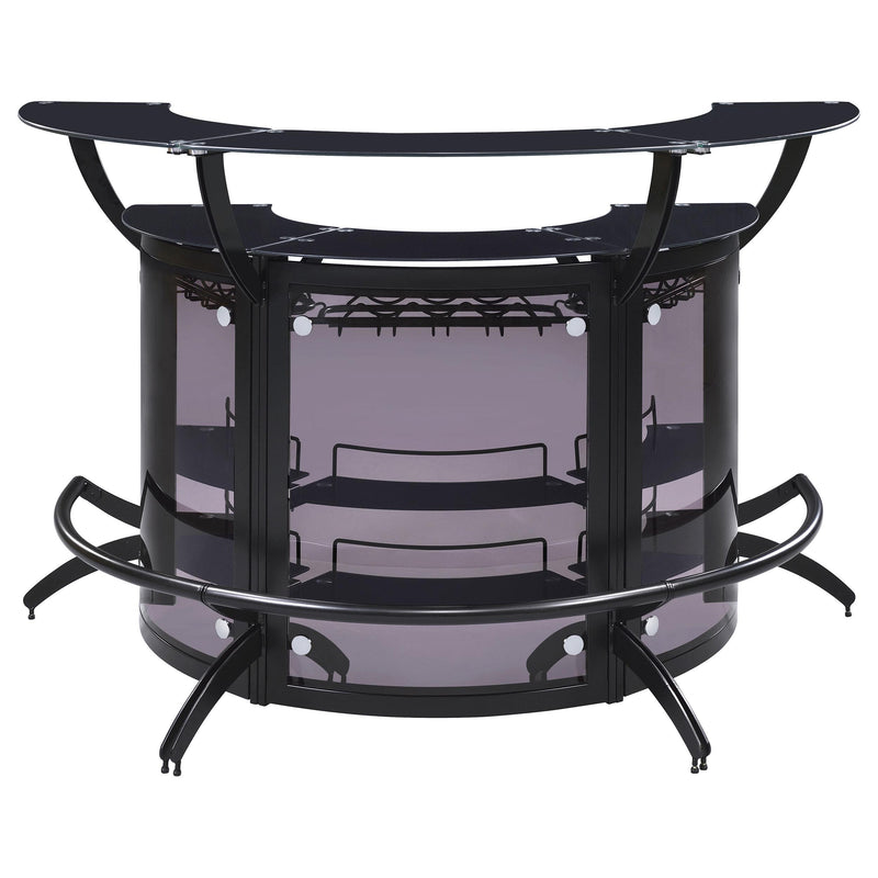  Coaster Furniture Dallas 182135-S3 3-piece Curved Freestanding Home Bar Cabinet - Black IMAGE 4
