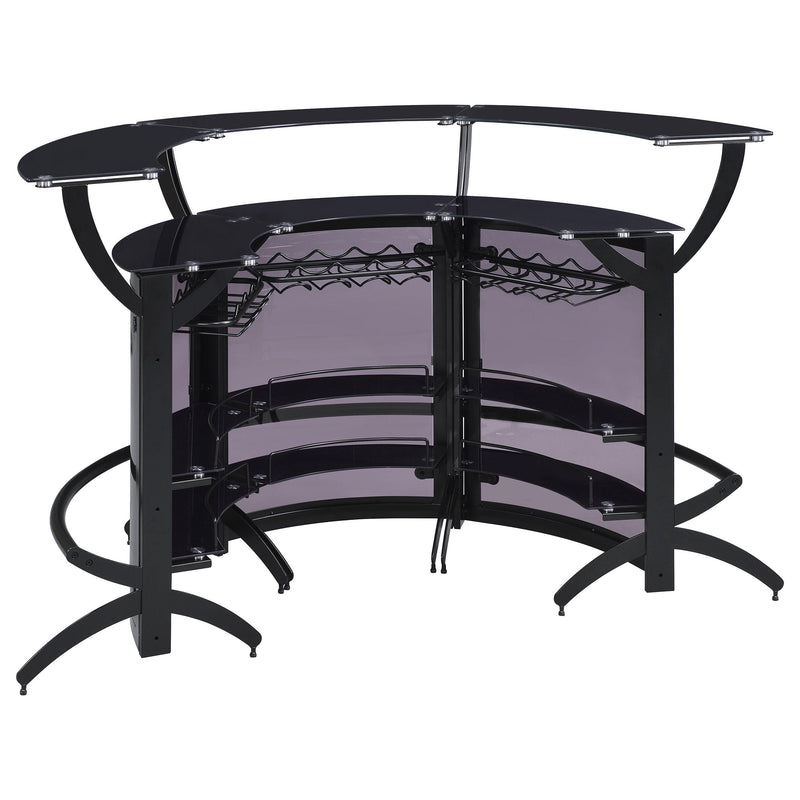  Coaster Furniture Dallas 182135-S3 3-piece Curved Freestanding Home Bar Cabinet - Black IMAGE 7