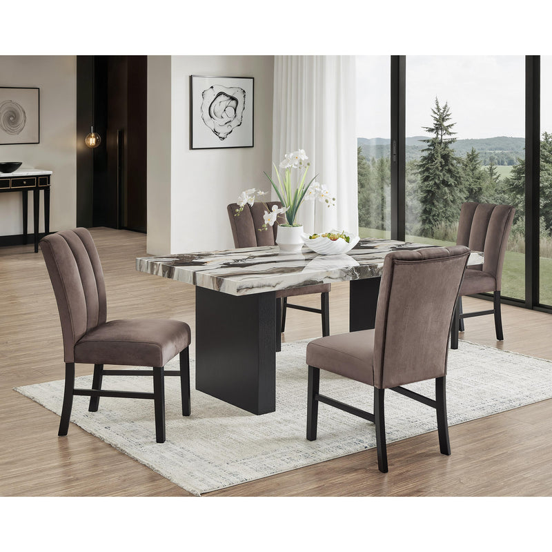  Crown Mark Vega Dining Table with Faux Marble Top and Pedestal Base 1420T-3972-LEG/1420T-3972-TOP IMAGE 4
