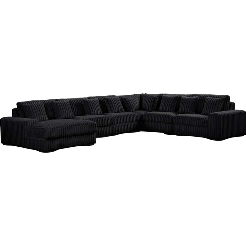  U Furniture Direct Bella Fabric 6 pc Sectional Bella 6 pc Sectional - Black IMAGE 1