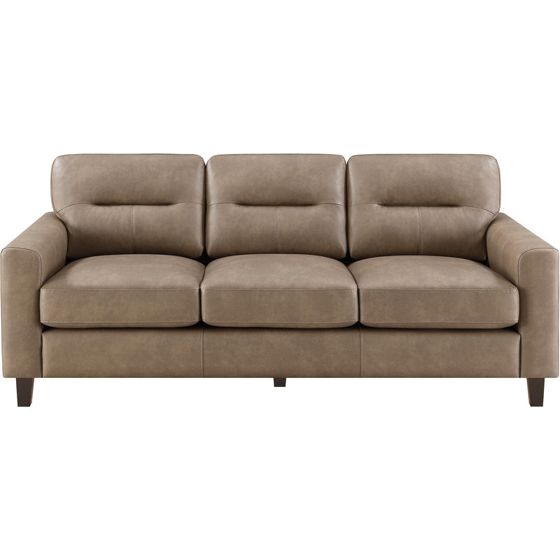  Coaster Furniture Scotland 504667 Faux Leather Upholstered Track Arm Sofa - Brown IMAGE 3