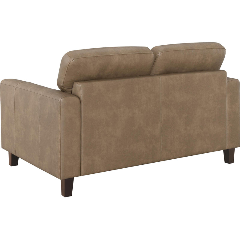  Coaster Furniture Scotland 504668 Faux Leather Upholstered Track Arm Loveseat - Brown IMAGE 6