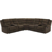  Coaster Furniture Atkinson 601510 Upholstered Reclining Sectional Sofa - Chocolate IMAGE 1