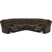  Coaster Furniture Atkinson 601510 Upholstered Reclining Sectional Sofa - Chocolate IMAGE 2