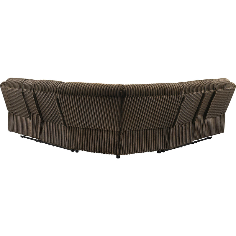  Coaster Furniture Atkinson 601510 Upholstered Reclining Sectional Sofa - Chocolate IMAGE 4