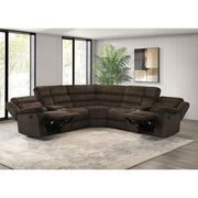  Coaster Furniture Atkinson 601510 Upholstered Reclining Sectional Sofa - Chocolate IMAGE 8