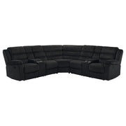  Coaster Furniture Atkinson 601520 Upholstered Reclining Sectional Sofa - Black IMAGE 1