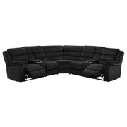 Coaster Furniture Atkinson 601520 Upholstered Reclining Sectional Sofa - Black IMAGE 2