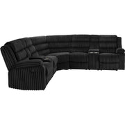  Coaster Furniture Atkinson 601520 Upholstered Reclining Sectional Sofa - Black IMAGE 5