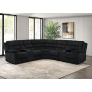  Coaster Furniture Atkinson 601520 Upholstered Reclining Sectional Sofa - Black IMAGE 6