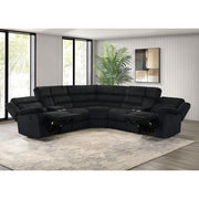  Coaster Furniture Atkinson 601520 Upholstered Reclining Sectional Sofa - Black IMAGE 8