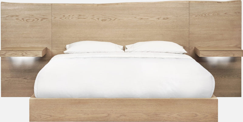 One - Coastal Modern Live Edge Wall Bed With Floating Nightstands