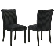  Coaster Furniture Dermott 106512BLK Set of 2 Upholstered Parson Dining Side Chair - Black IMAGE 1